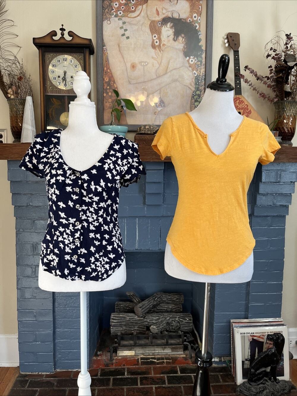 Maeve by Anthropologie Pilcro XS Size 0 Tops T Shirt Lot of 2 Boho Bird Print